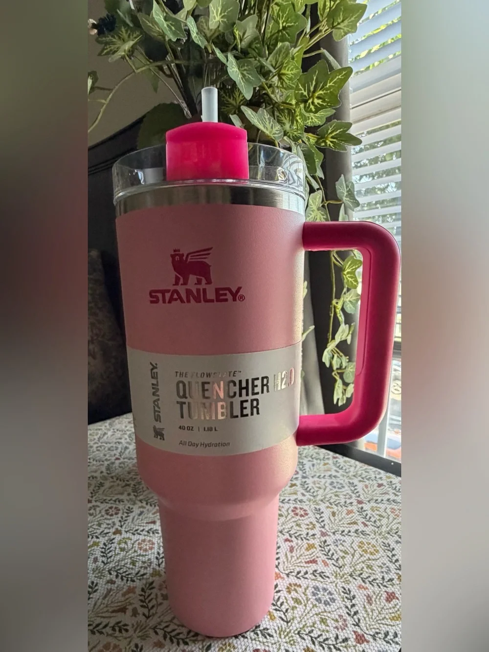 Stanley Pink Travel Tumbler with Bright Pink Handle 40 oz NIB